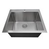 Nantucket Sinks 25 Pro Series Rectangle Topmount Small Radius Corners Stainless Steel Laundry Sink SR2522-12-16
